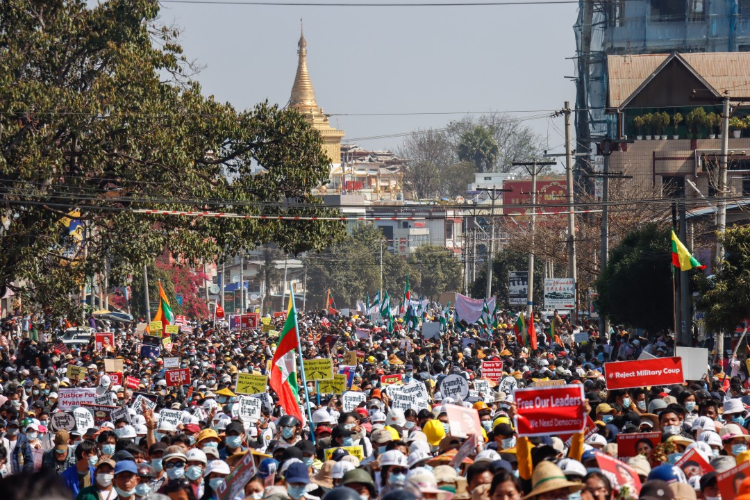 manifestation au Myanmar