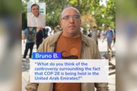 Bruno B. "What do you think of he controversy surrounding the fact that COP 28 is being held in the United Arab Emirates?"