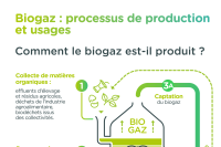 Infographie "Biogaz : processus de production et usages"