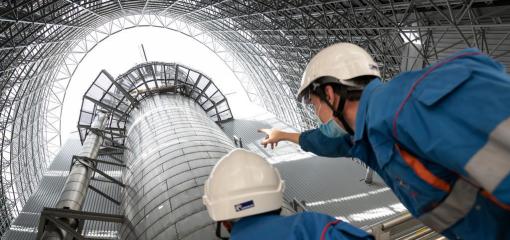 Operators on the combined cycle gas plant site