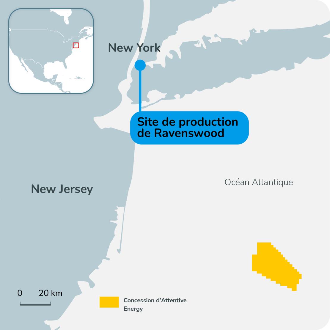 Carte du site de production de Ravenswood